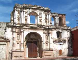 The remains of a historic church in Antigua