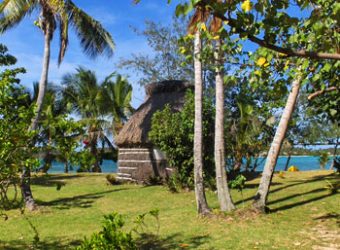 A hut at the Flying Fish Eco-Village on the Island of Matacawalevu in Fiji. Photos by Adam and Jordan Curren.